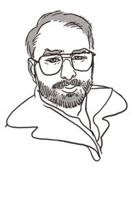 A simple line drawing portrait